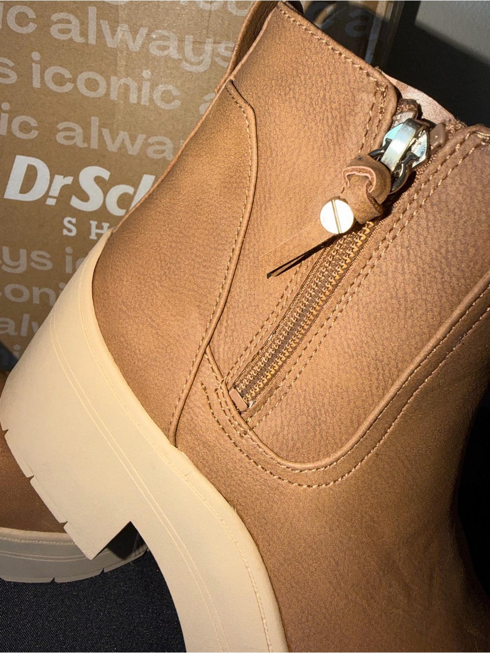 Dr. Scholl's Camel Platform Chelsea Ankle Boots - Picture 6 of 10